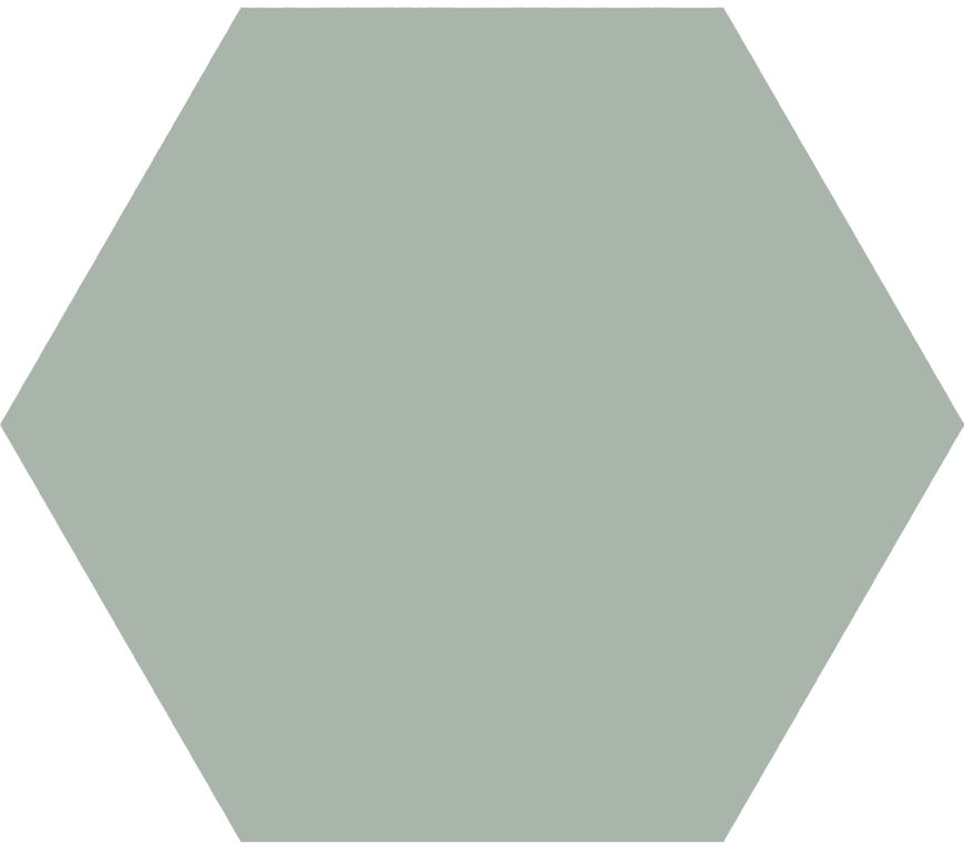 Hexagon Timeless Jade mat 15×17